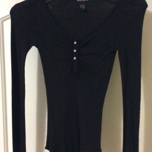 Black lucky Henley top size small